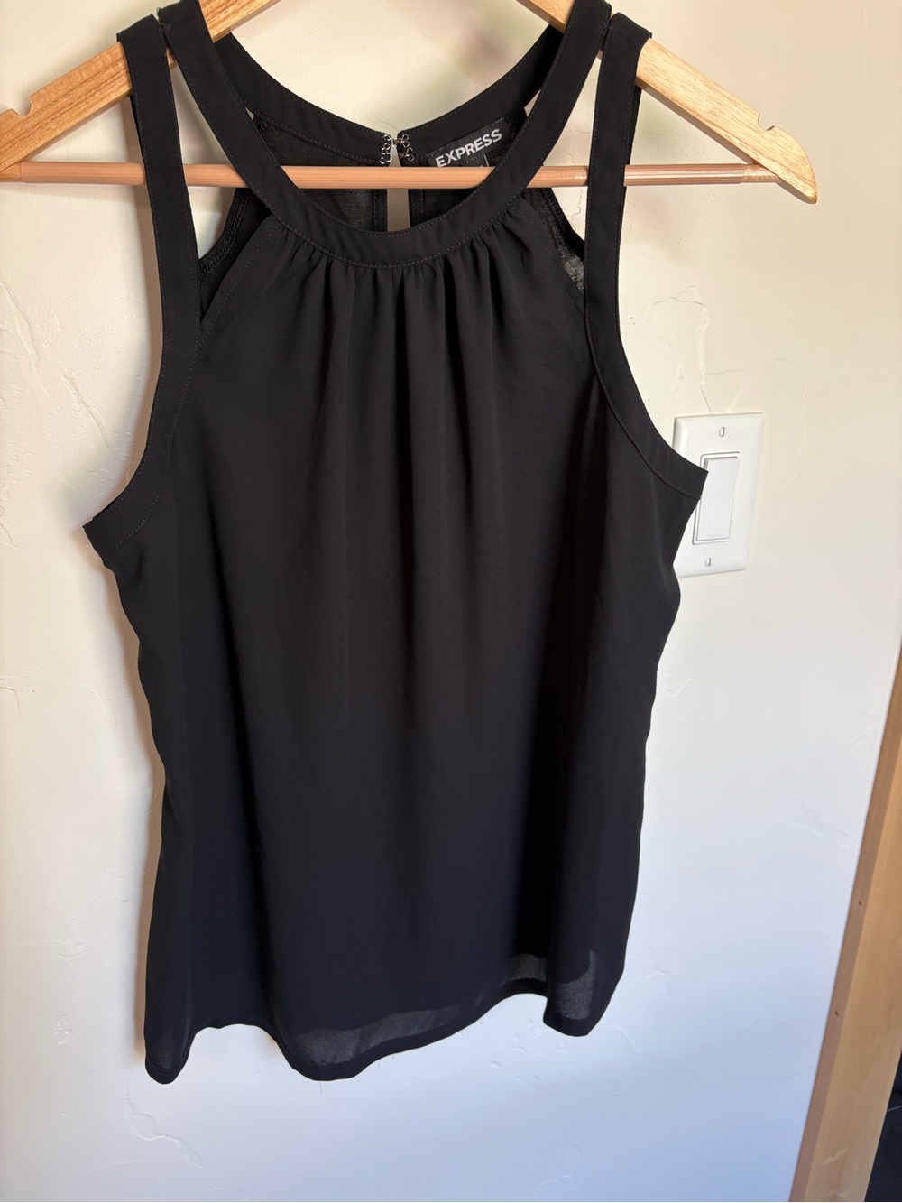 Express Black Double Strap Keyhole Sleeveless Blouse Top M